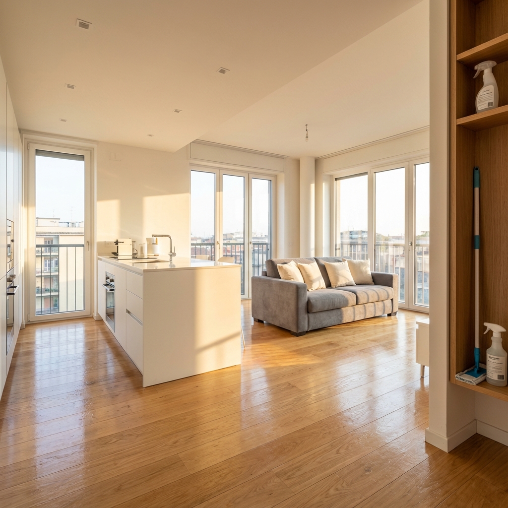 Soggiorno moderno pulito professionalmente